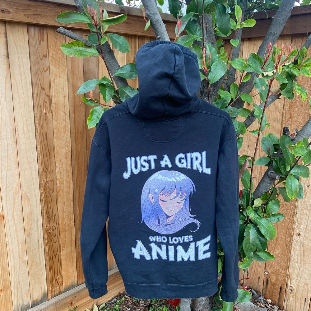 Just a girl anime zip up hoodie